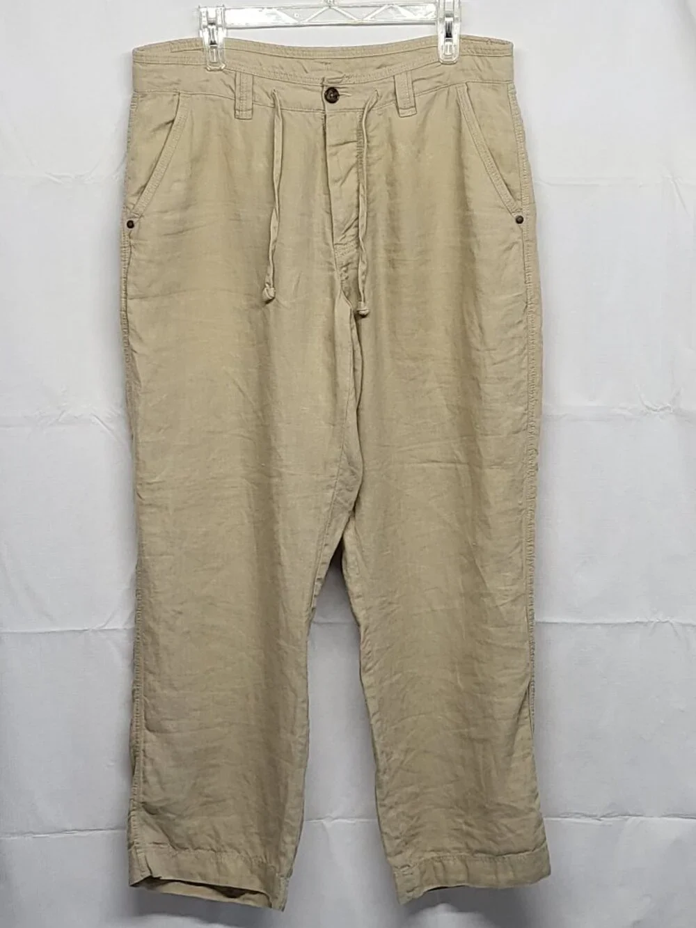 Murano Baird McNutt Linen Pants Mens 34 X 30 Buttonf Fly Drawstrings 100% Linen